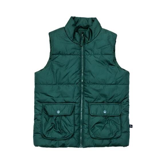 All In Motion green secured hand pockets kid's puffer vest Size L (12/14) - Picture 1 of 7